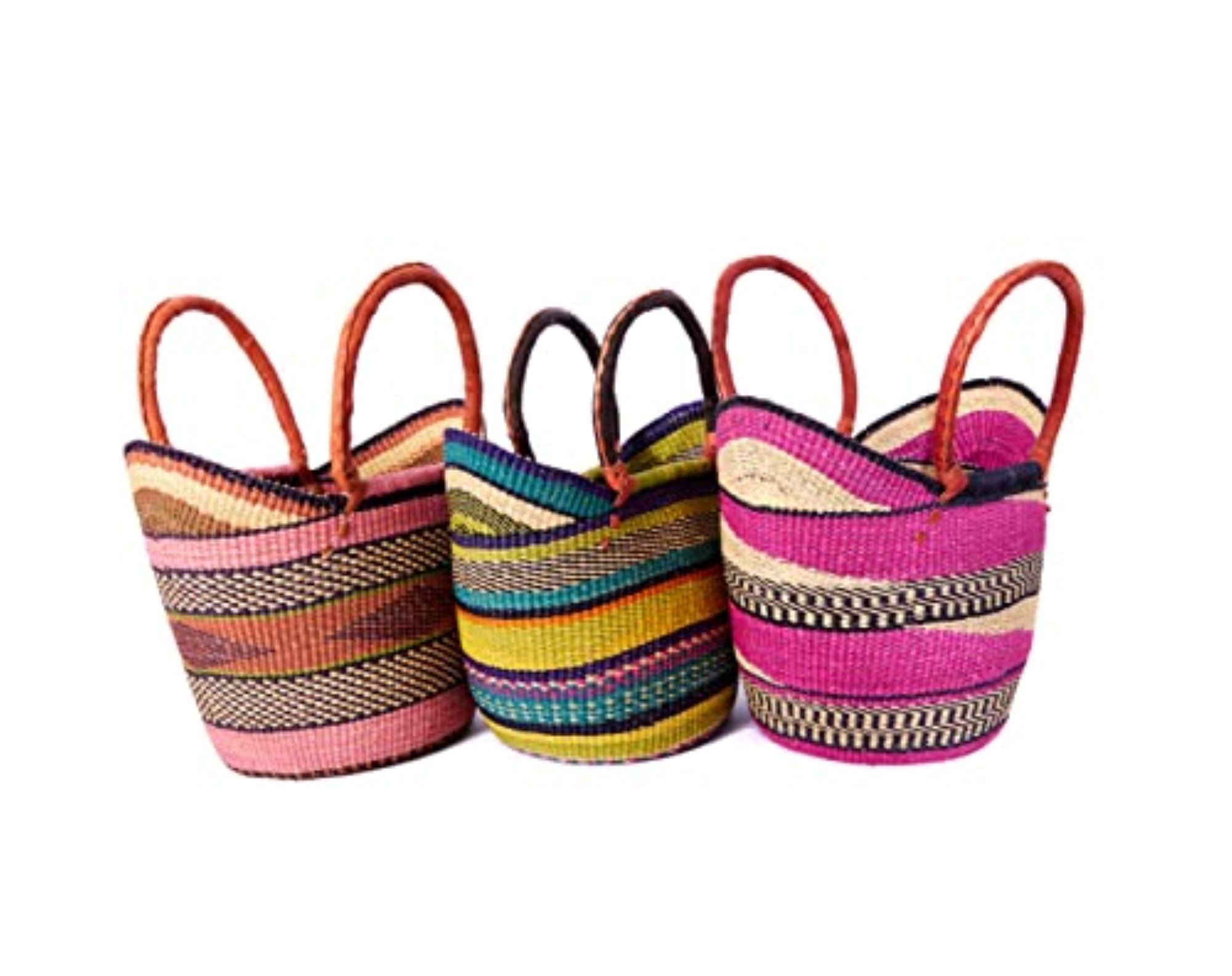 Handwoven Grass Basket Winged Style <br>Assorted