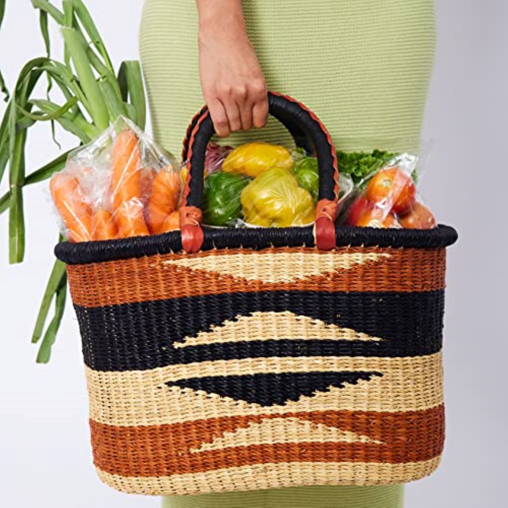 Handwoven Grass Basket Oval Style <br>Assorted