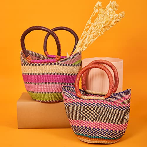 Handwoven Grass Basket Winged Style <br>Assorted