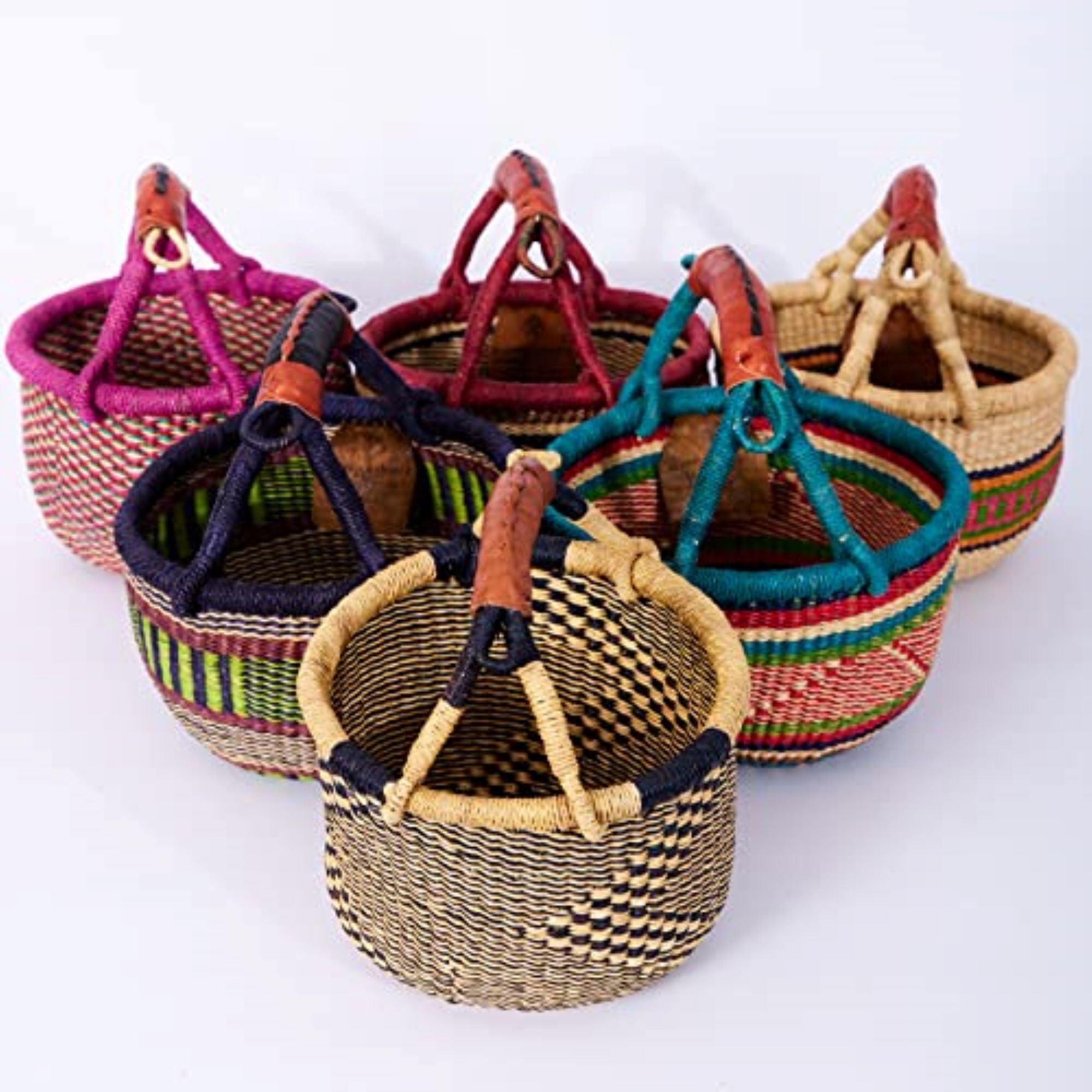 Handwoven Grass Basket Mini Market Style <br>Assorted