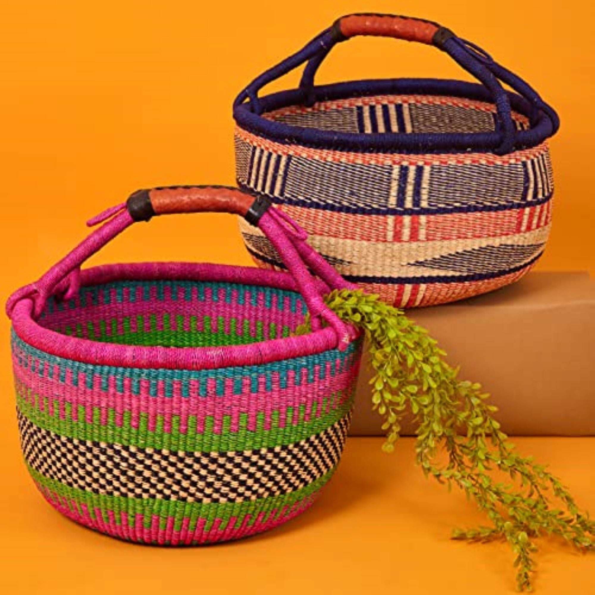 Handwoven Grass Basket Market Style <br>Assorted