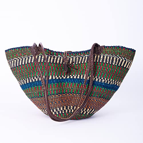 Handwoven Grass Basket Shoulder Bag <br>Assorted