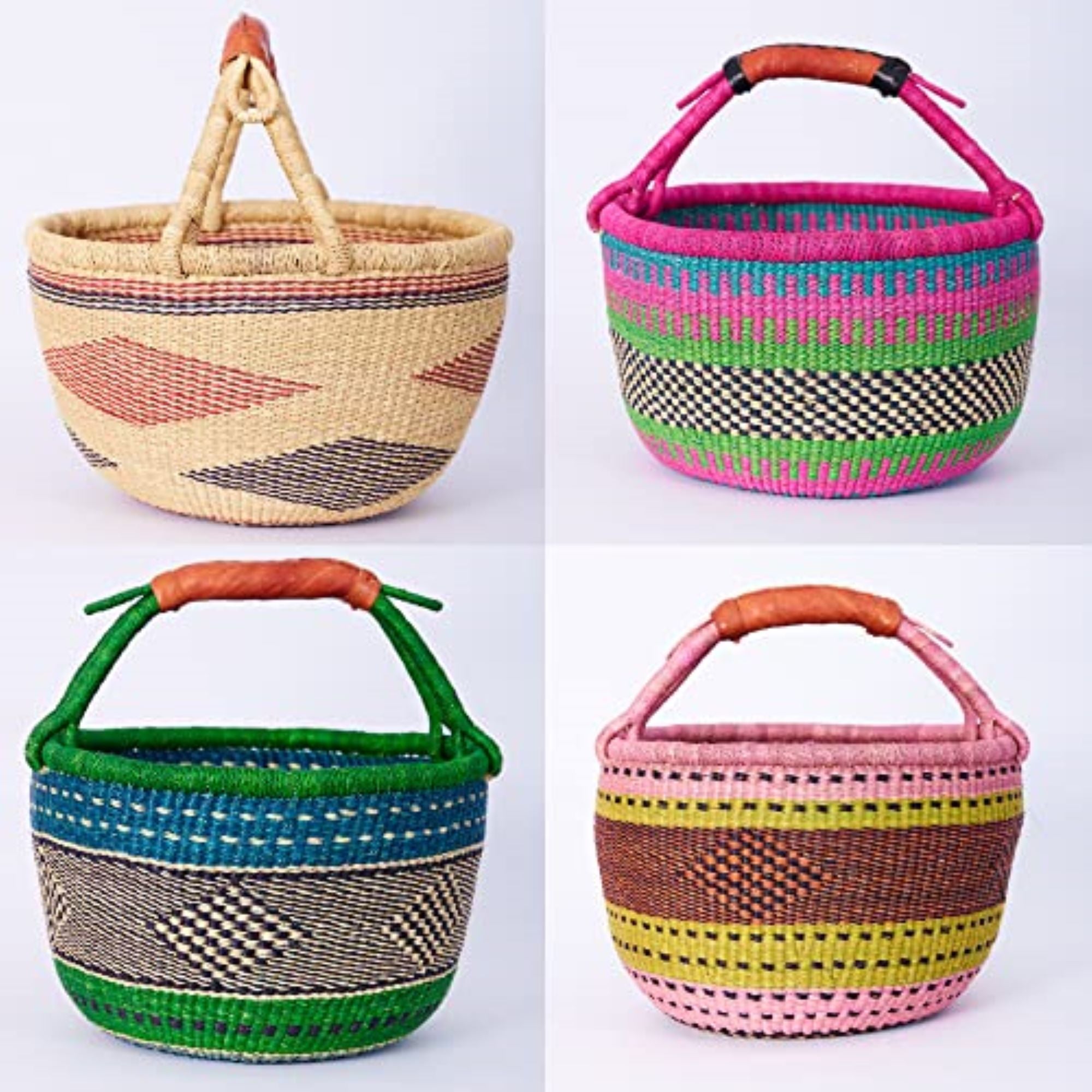 Handwoven Grass Basket Market Style <br>Assorted