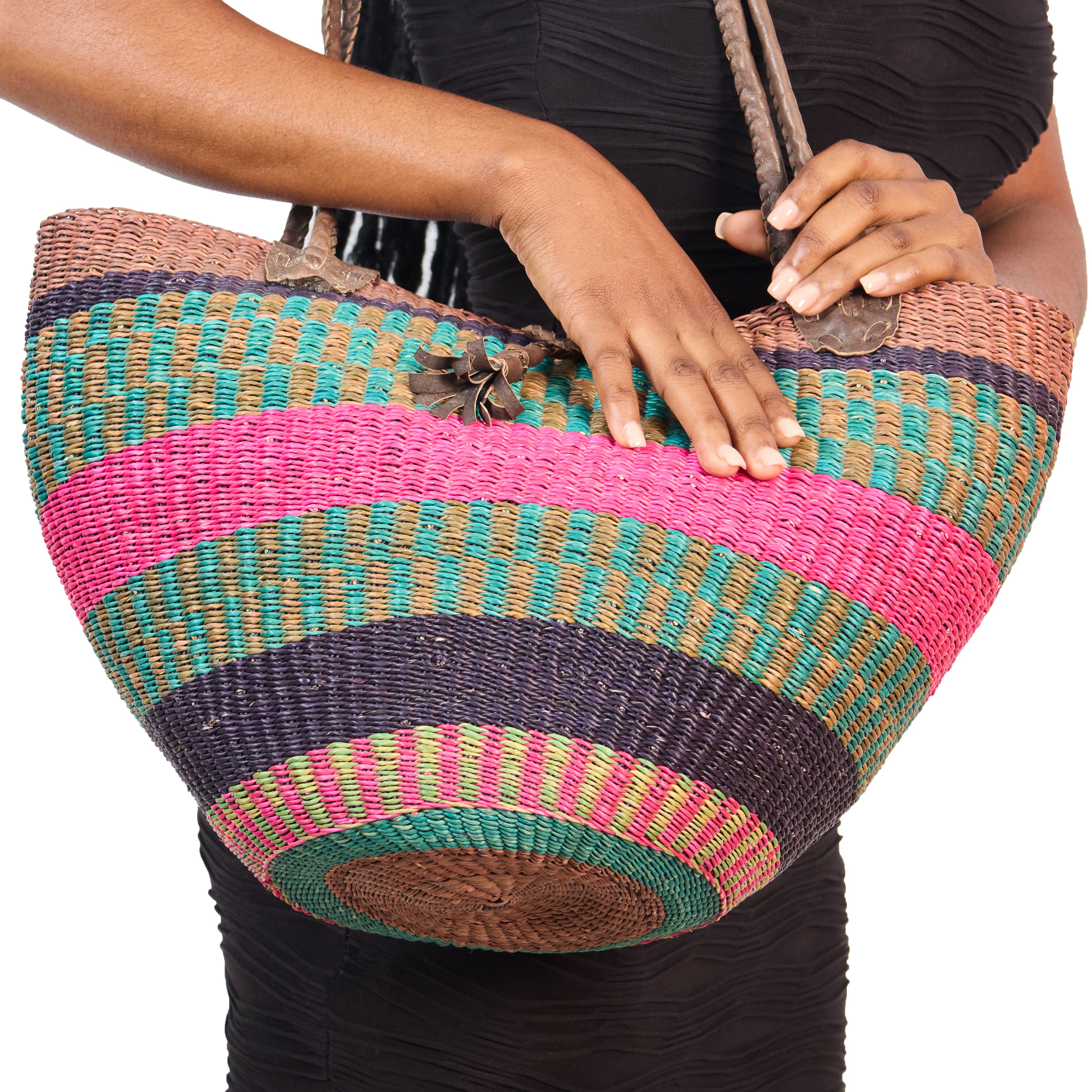 Handwoven Grass Basket Shoulder Bag <br>Assorted