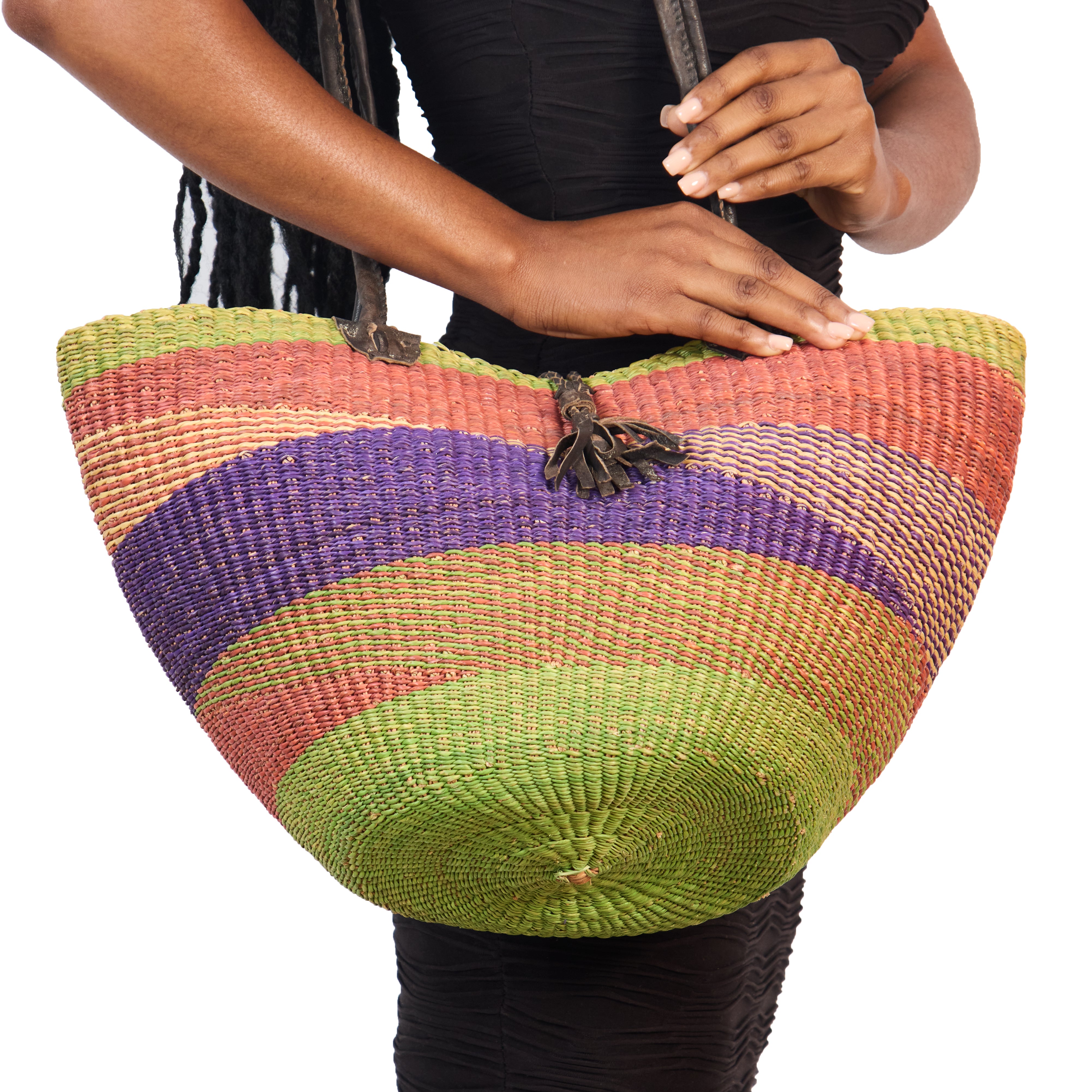 Handwoven Grass Basket Shoulder Bag <br>Assorted