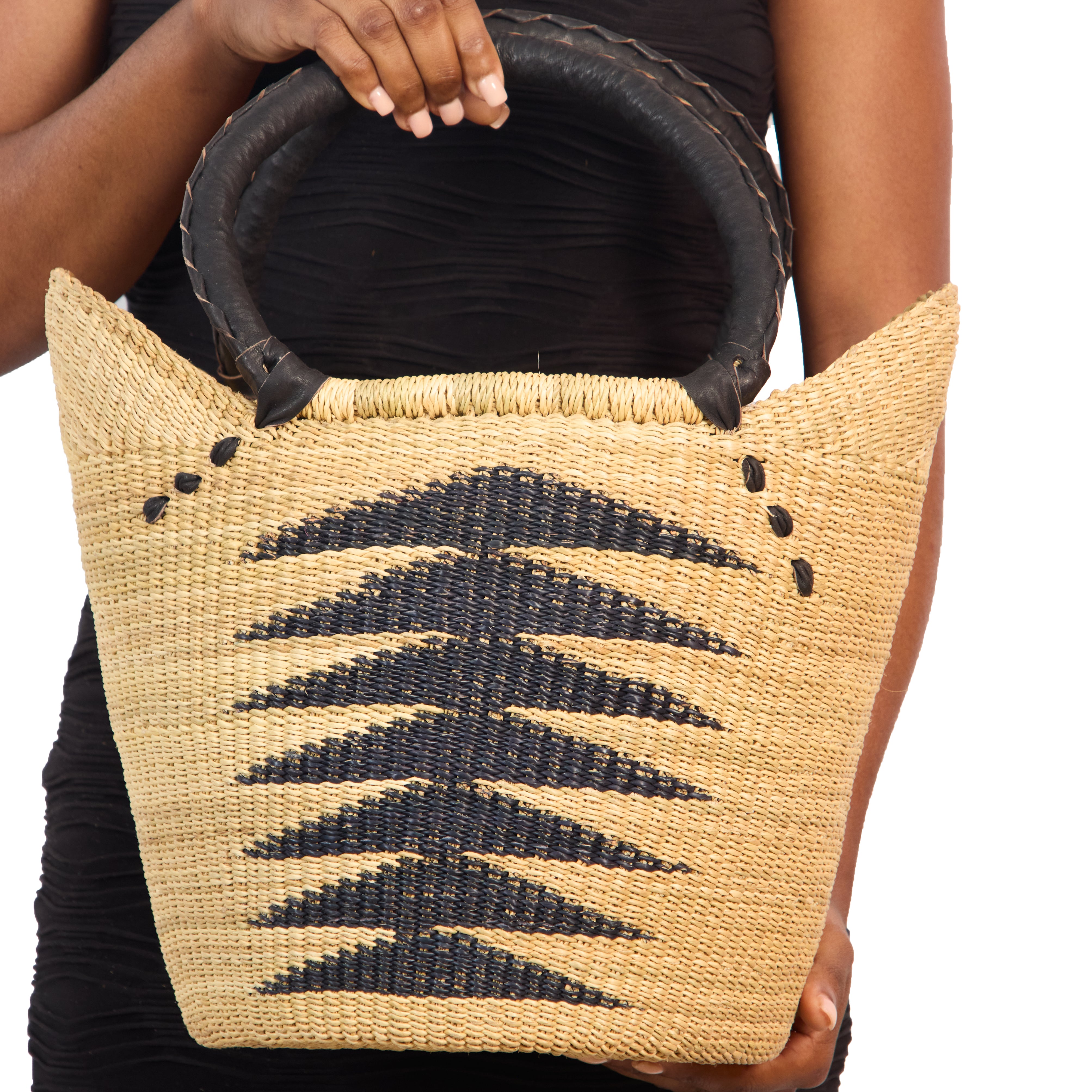 Handwoven Grass Basket Winged Style <br>Assorted