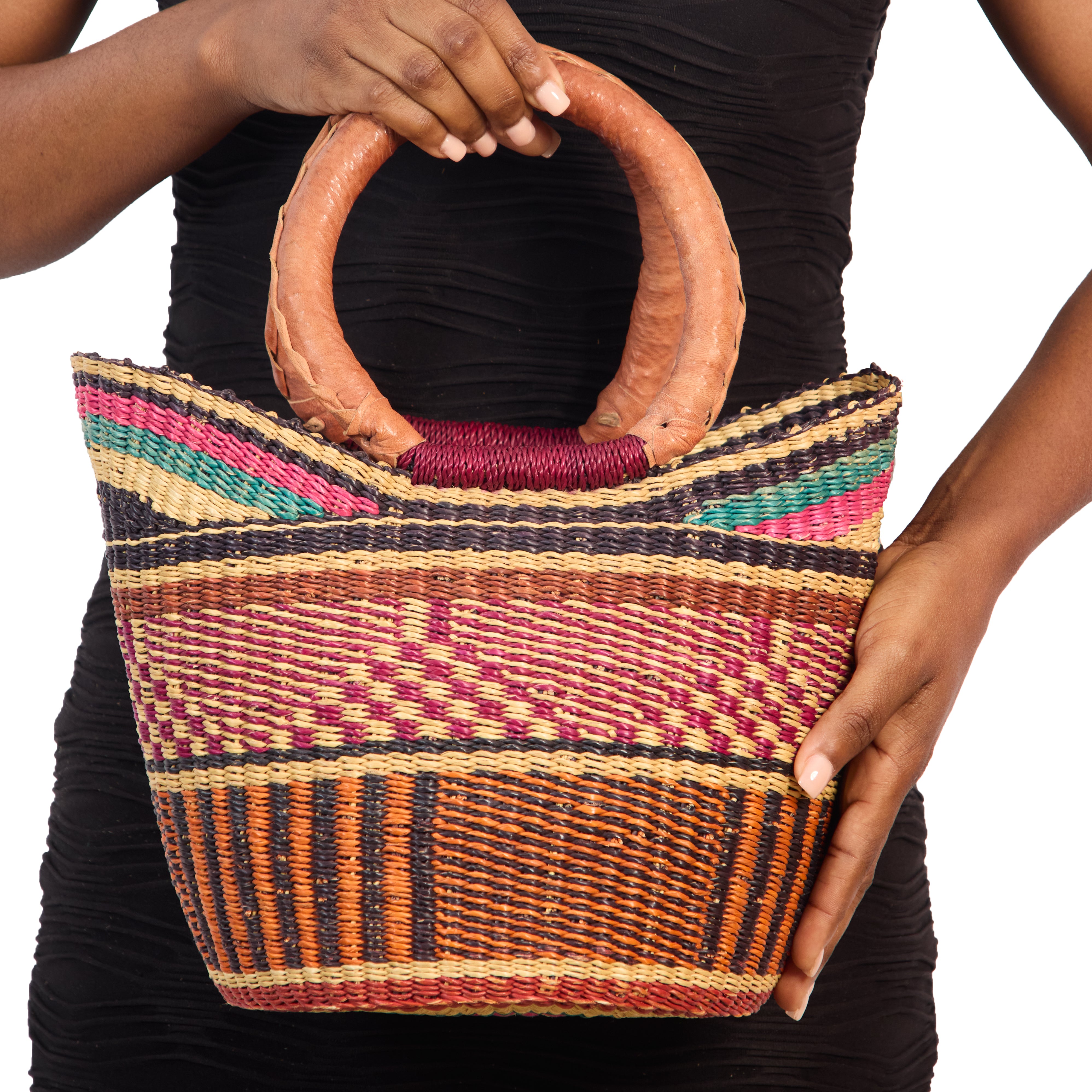 Handwoven Grass Basket Winged Style <br>Assorted