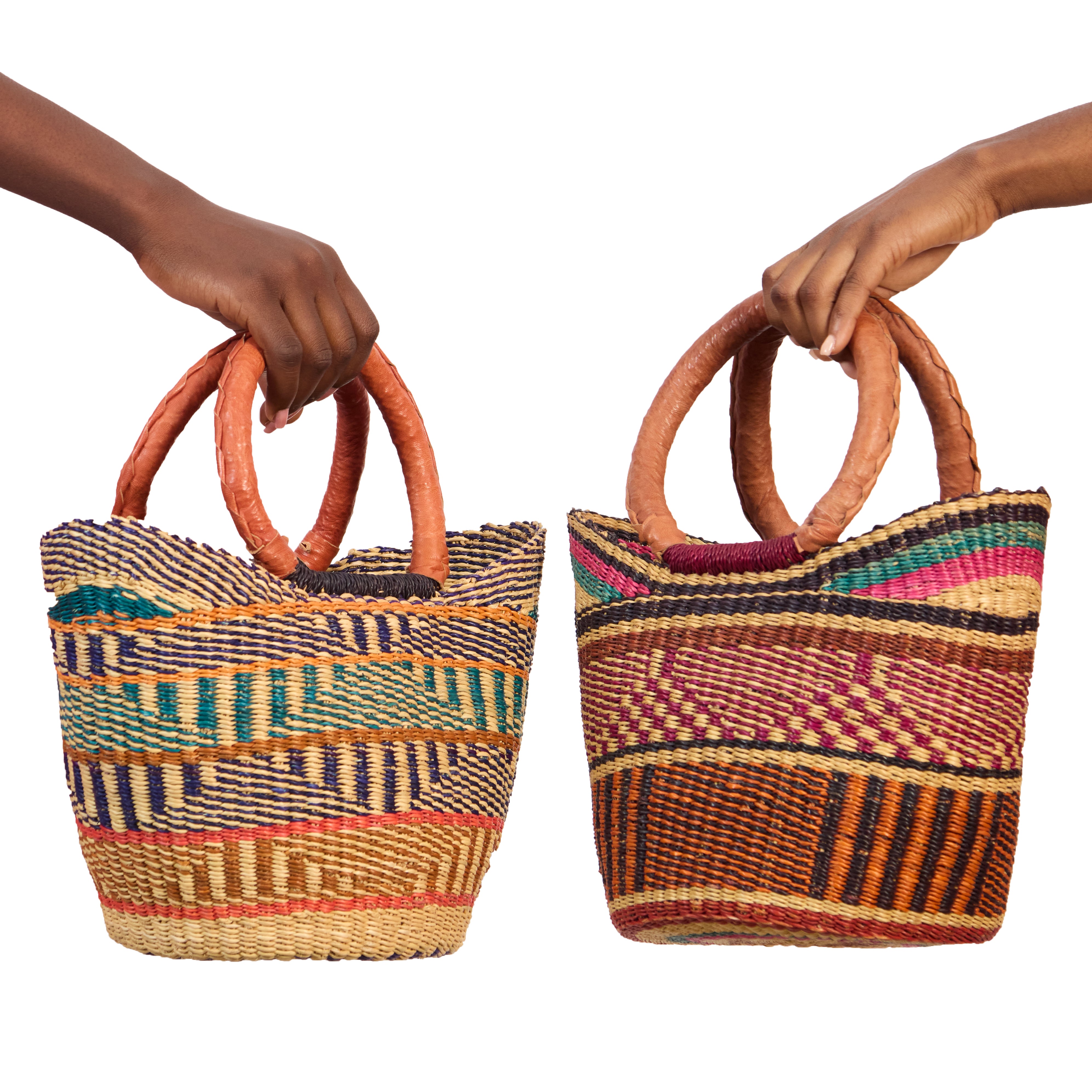 Handwoven Grass Basket Winged Style <br>Assorted