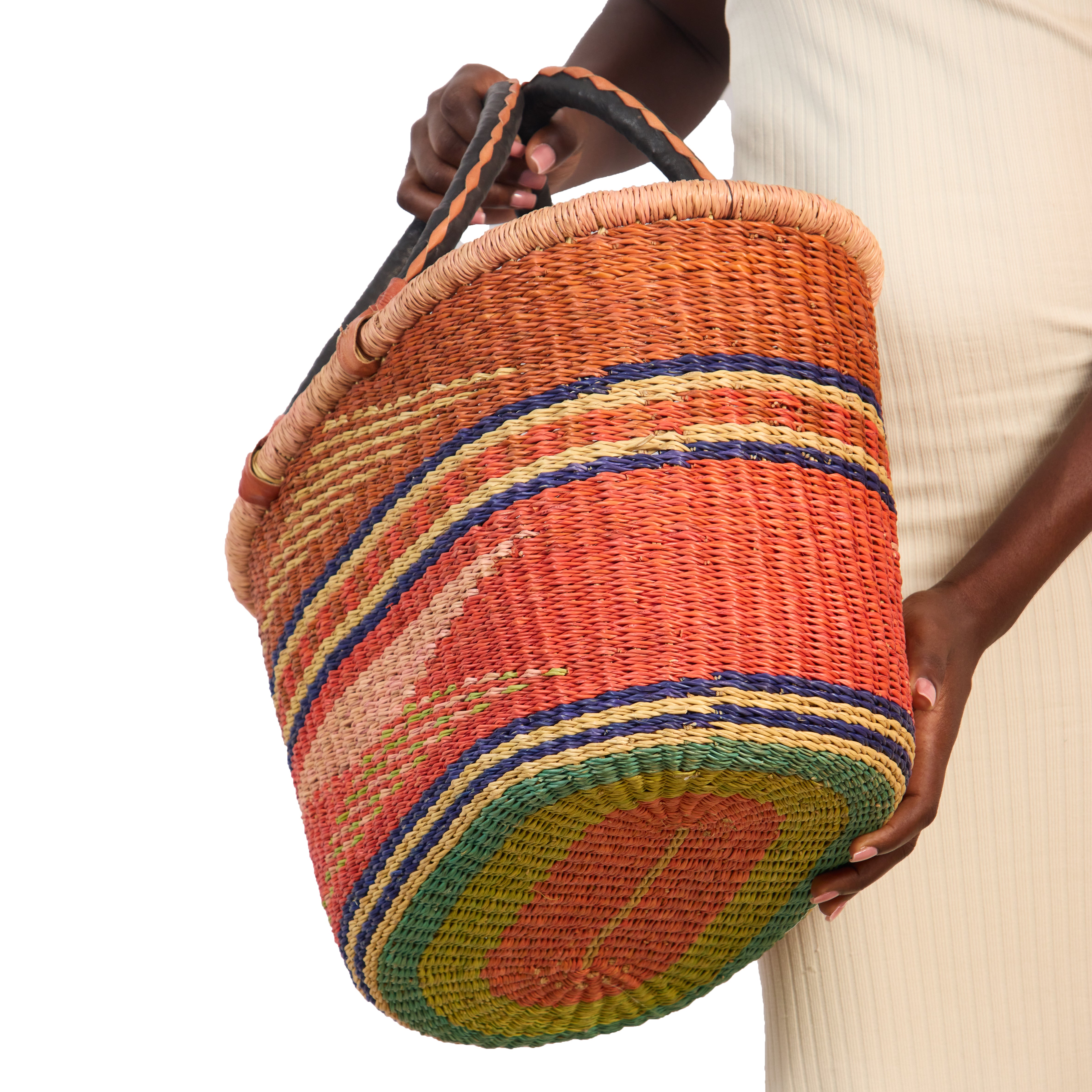 Handwoven Grass Basket Oval Style <br>Assorted