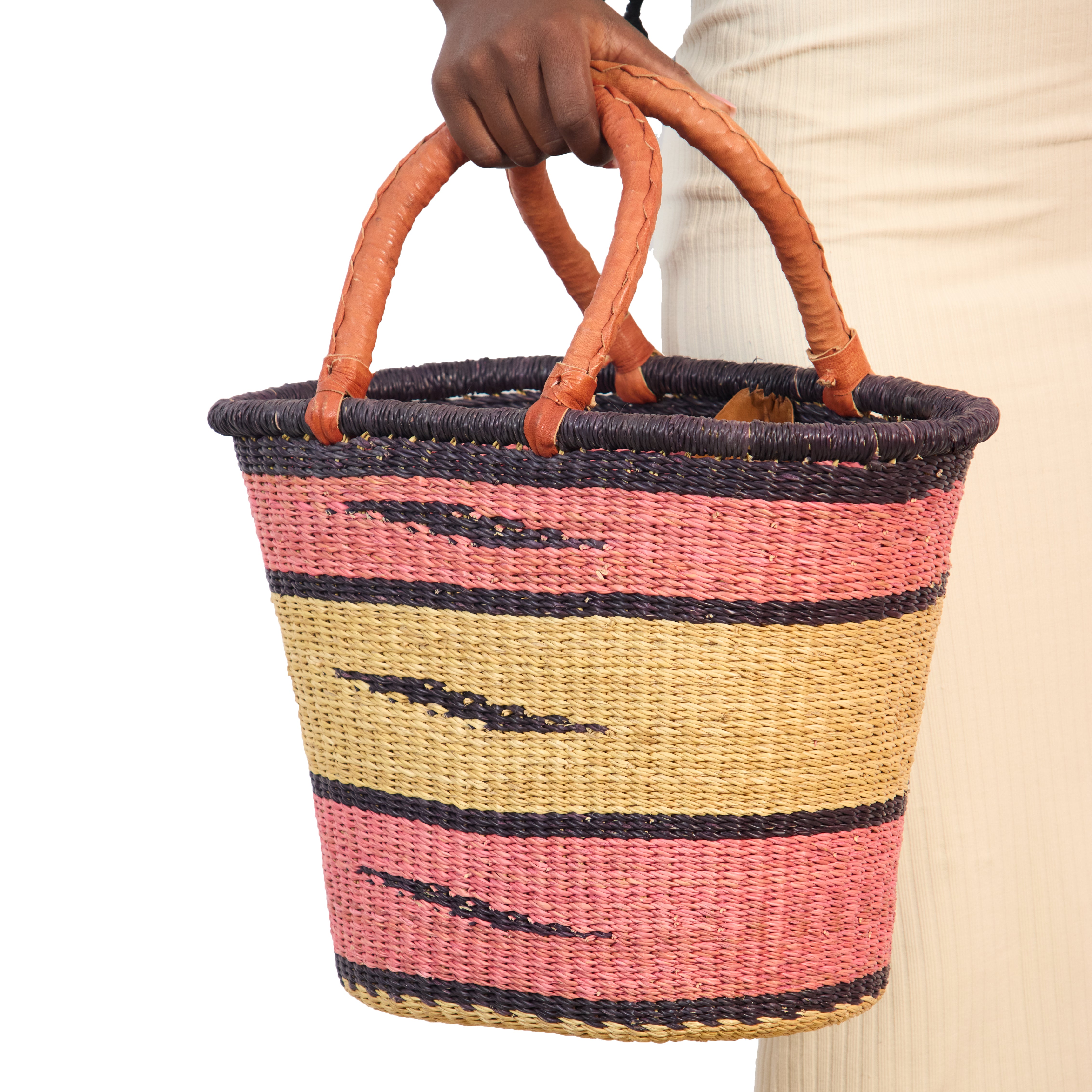 Handwoven Grass Basket Oval Style <br>Assorted