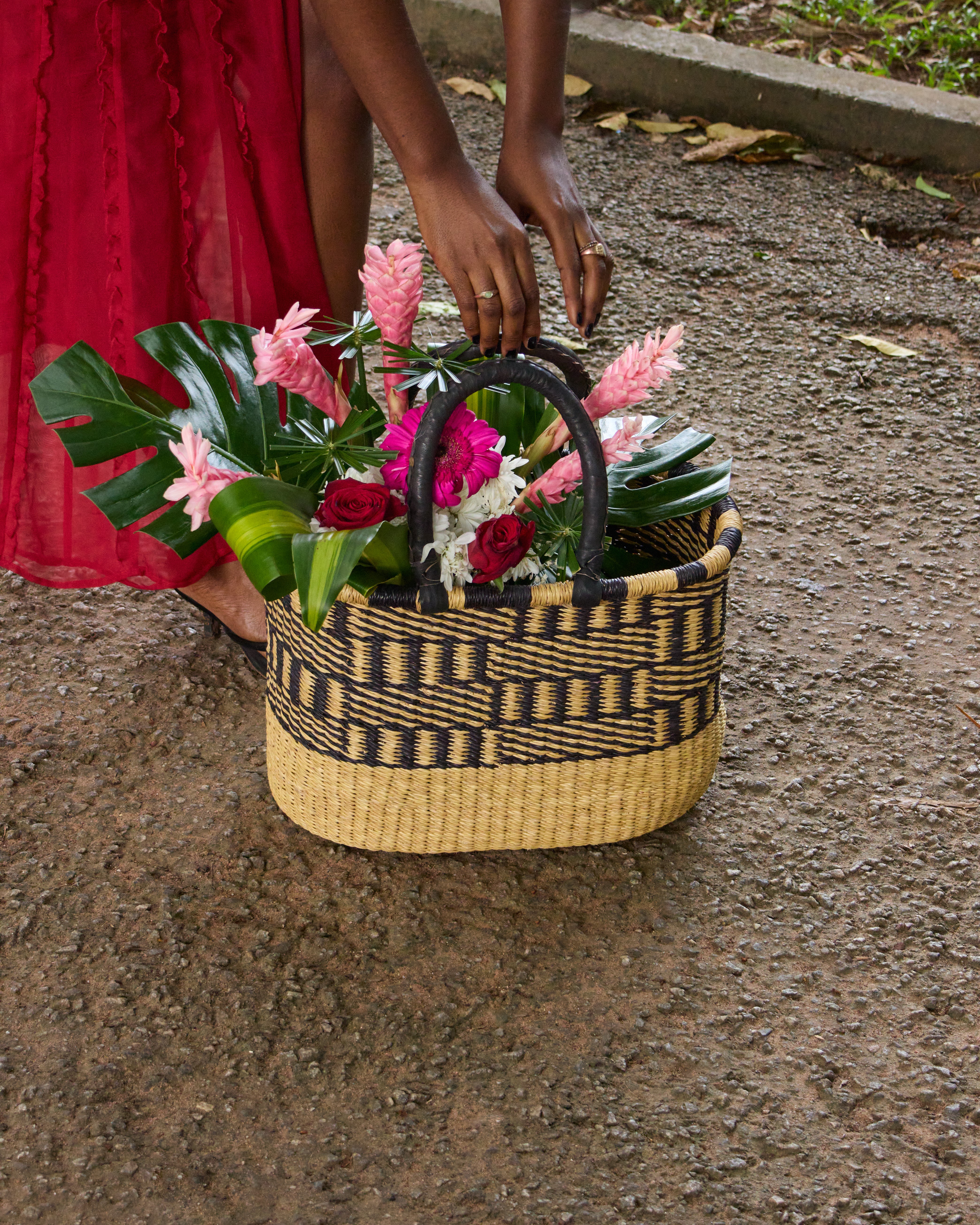 Handwoven Grass Basket Oval Style <br>Assorted