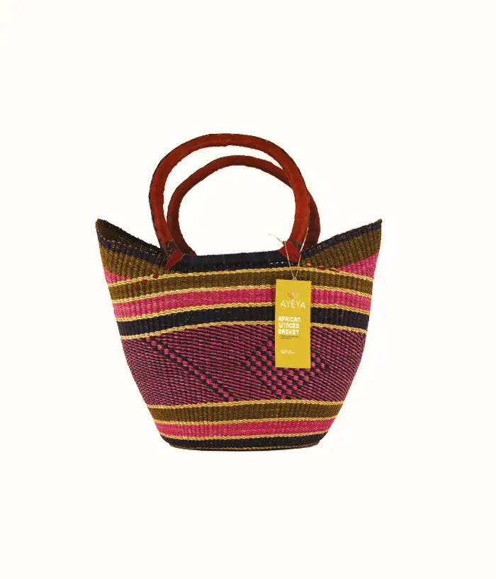 Handwoven Grass Basket Winged Style <br>Assorted