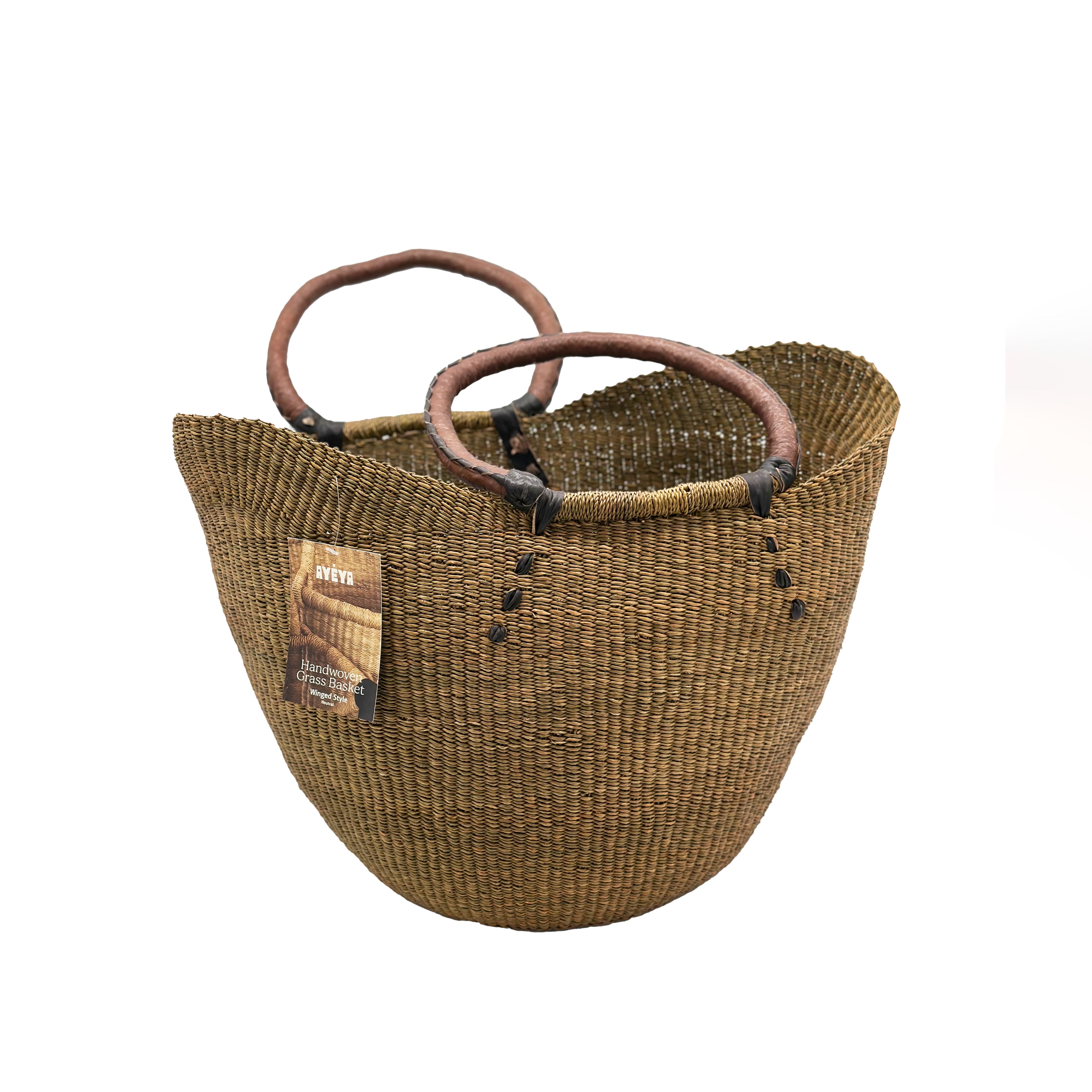 Handwoven Grass Basket Winged Style <br>Assorted